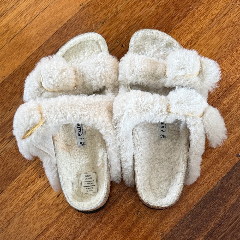 Birkenstock Arizona Sandal Teddy Eggshell